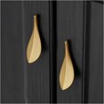 thumbnail image 3 of Set of 6 Gold Leaf Cabinet Door Handles - Trendy Art Deco Style,, 3 of 5