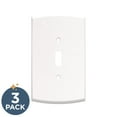 thumbnail image 2 of Franklin Brass Soft Arch (3-Pack) Decorative Light Switch Cover Wall Plates Pure White 1-Gang Oversized Wall Plate Switch/Toggle Plate Guards Electrical Outlet Covers W35891K-PW-CP, 2 of 8