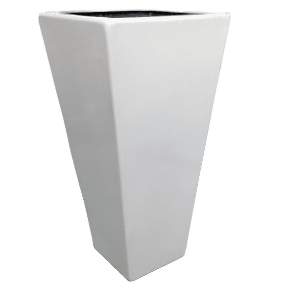 Maceta de Fibra de Vidrio FIBRAFORMAS Mod. Obelisco Extra Grande Blanco