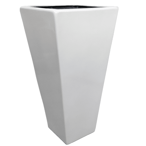 Maceta de Fibra de Vidrio FIBRAFORMAS Mod. Obelisco Extra Grande Blanco