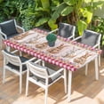 thumbnail image 2 of Easter Bunny Eggs Table Cloths for 6 Foot Rectangle Tables, Spring Wildflowers Plants Pink Farm Plaid Patio Waterproof Elastic Fitted Tablecloths, Washable Rectangular Table Cover for Camping, 2 of 8