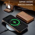 thumbnail image 4 of for iPhone 13 Detachable Magnetic Wallet Case with RFID Blocking Card Slots, PU Leather Kickstand Cover with Magnetic Clasp, Shockproof Drop Protective Classic Flip Case, Brown, 4 of 10