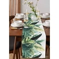 thumbnail image 2 of Hokiten Table Runners 70 Inches Long Dress Scarves, Green Tropical Leaves Farmhouse Coffee/Dining/Kitchen Table Decor, Holiday Table Runner, Country Summer Botanical Palm Leaf 13x70 Inch, 2 of 7