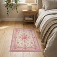 thumbnail image 3 of ODIKA 2'x3' Washable Throw Rug Non-Slip, Low Profile, Flatwoven, Easy Care Vintage Damask Scrolling Medallion Ornate Floral Framed Border for Hallway, Study Room, 3 of 7