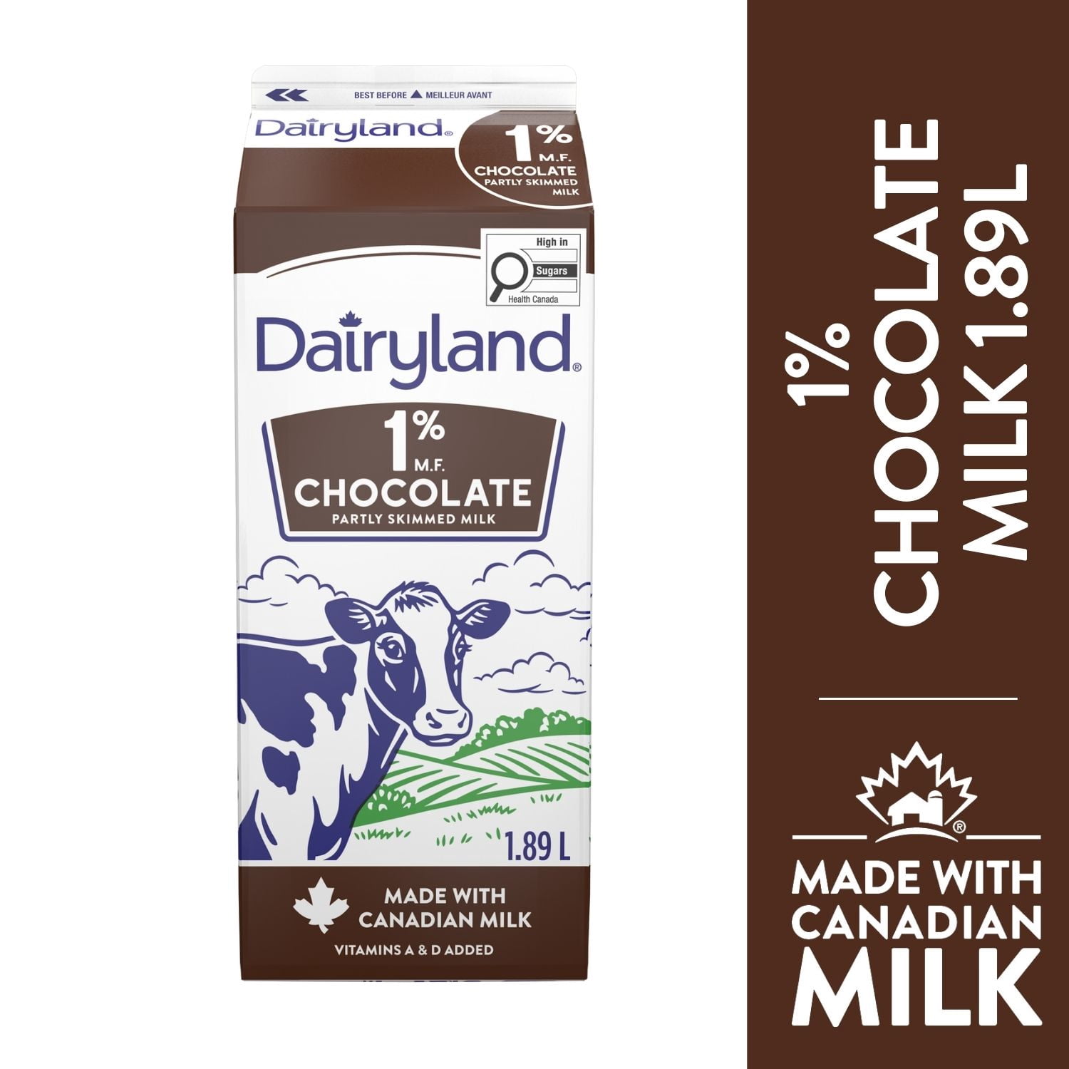 Dairyland 1% Chocolate Partly Skimmed Milk, 1.89L - Walmart.ca
