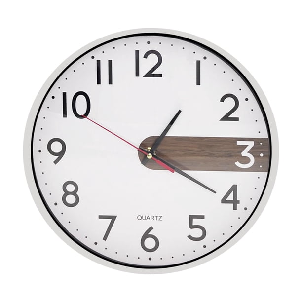 Reloj De Pared Silencioso Novedoso Plástico 26 Centímetros blanco Mediano