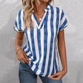 thumbnail image 5 of adviicd Hauts Mignons pour Femmes Blouse Plissée Basique à Col Rond Décontractée avec Trou de Serrure Bleu,L, 5 of 5