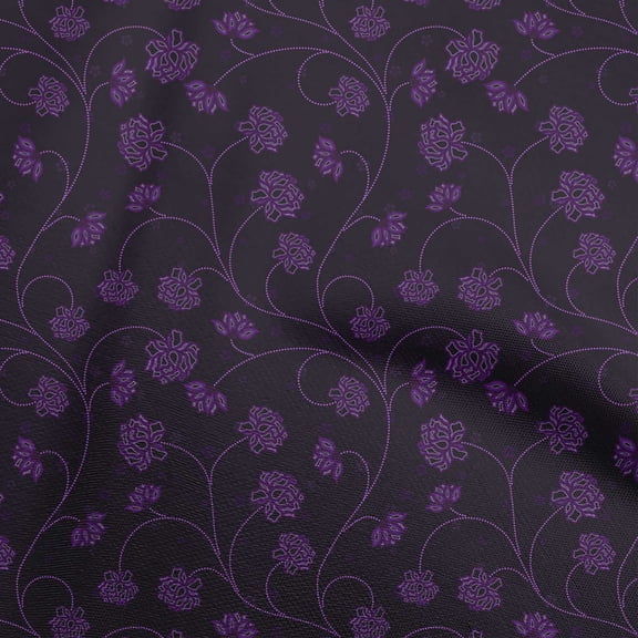 oneOone Polyester Spandex Purple Fabric Floral Dress Material Fabric Print Fabric By The Yard 56 Inch Wide