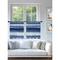 thumbnail image 5 of Semi Sheer Window Curtains 54 Inches Long, Navy Blue Ombre Rod Pocket Voile Silky Chiffon Curtain Treatment Drapes for Kitchen, Living Room, Modern Abstract Art Farmhouse 52"x54", 2 Panels, 5 of 9