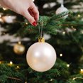 thumbnail image 4 of Christmas Tree Ornaments Balls Set - 24pcs Plastic Hanging Flocked Baubles with Matte, Shiny & Glitter Finishes, Holiday Decoration for Tree, Window & Party Scene, 4 of 5