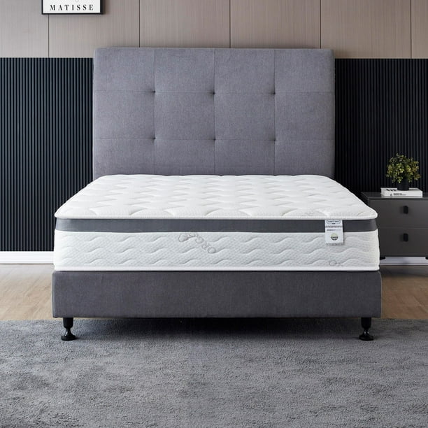 Queen Size Mattress 10 Inch Cool Memory Foam & Spring Hybrid Mattress