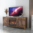 thumbnail image 4 of Fireplace TV Stand for TV up to 65 inches, Wood Electric Fireplace TV Console Table Stand with Storage, Home Living Room Entertainment Center Media Console, Dark Oak, 58"L x 16"W x 25"H, 4 of 11