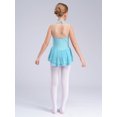 thumbnail image 4 of Alvivi Robe de Danse Ballet Patinage sur Glace Sans Manches avec Strass Justaucorps Bleu Clair 8, 4 of 7