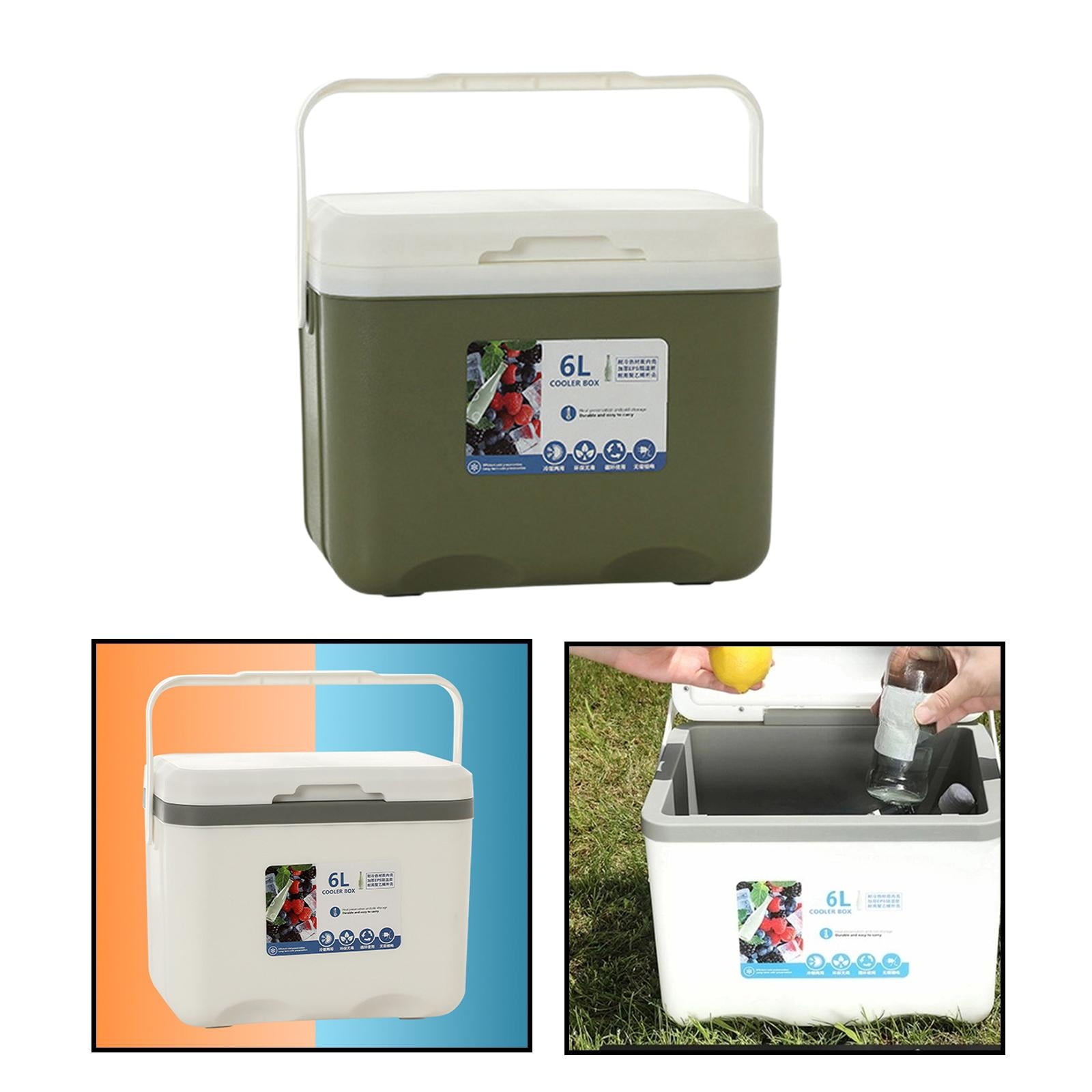 simhoa Box Cold Storage Personal Ice Chest Small Hard Insulated Box for Commercial Fishing Stall Barbecue Breast Milk Green