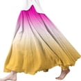 thumbnail image 2 of Maxi Skirts for Women Summer Printed Wrap Skirt Elastic Waist A Line Boho Beach Skirt Flowy Womens Long Skirt Yellow L, 2 of 4