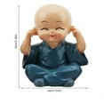 thumbnail image 3 of 4 Pcs Figurines de Moine Mignon Petite Statue en Résine, Sauge Kung Fu Buddha Créatif, 3 of 5