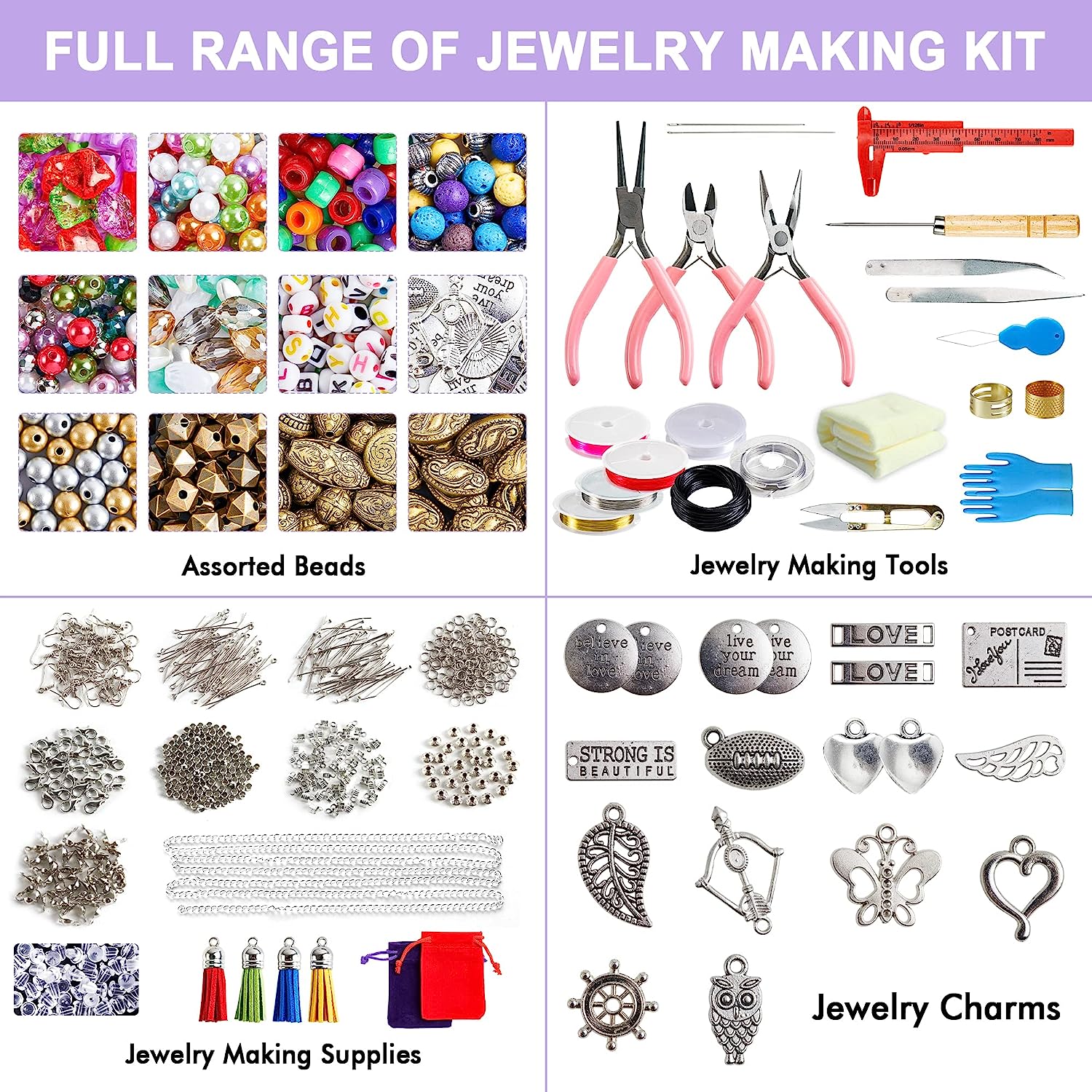 INSCRAFT Jewelry Making Kit, 1,960 Pieces photo 3