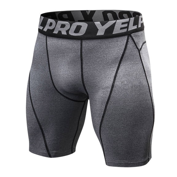 Men's Compression Athletic Shorts Tight Fit Performance Running Shorts with Elastic Waistband for Gym Workout Training and All Season Sports Wear,Grey,L