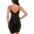 thumbnail image 2 of B. Darlin Womens Juniors V-Neck Mini Bodycon Dress, 2 of 2