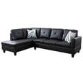 thumbnail image 2 of Star Home Living Corp Chris Faux Leather Left Facing Sectional Black, 2 of 5