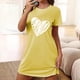 thumbnail image 1 of Camisón corto extragrande para mujer, estampado, cuello redondo y manga corta, de poliéster., 1 of 4