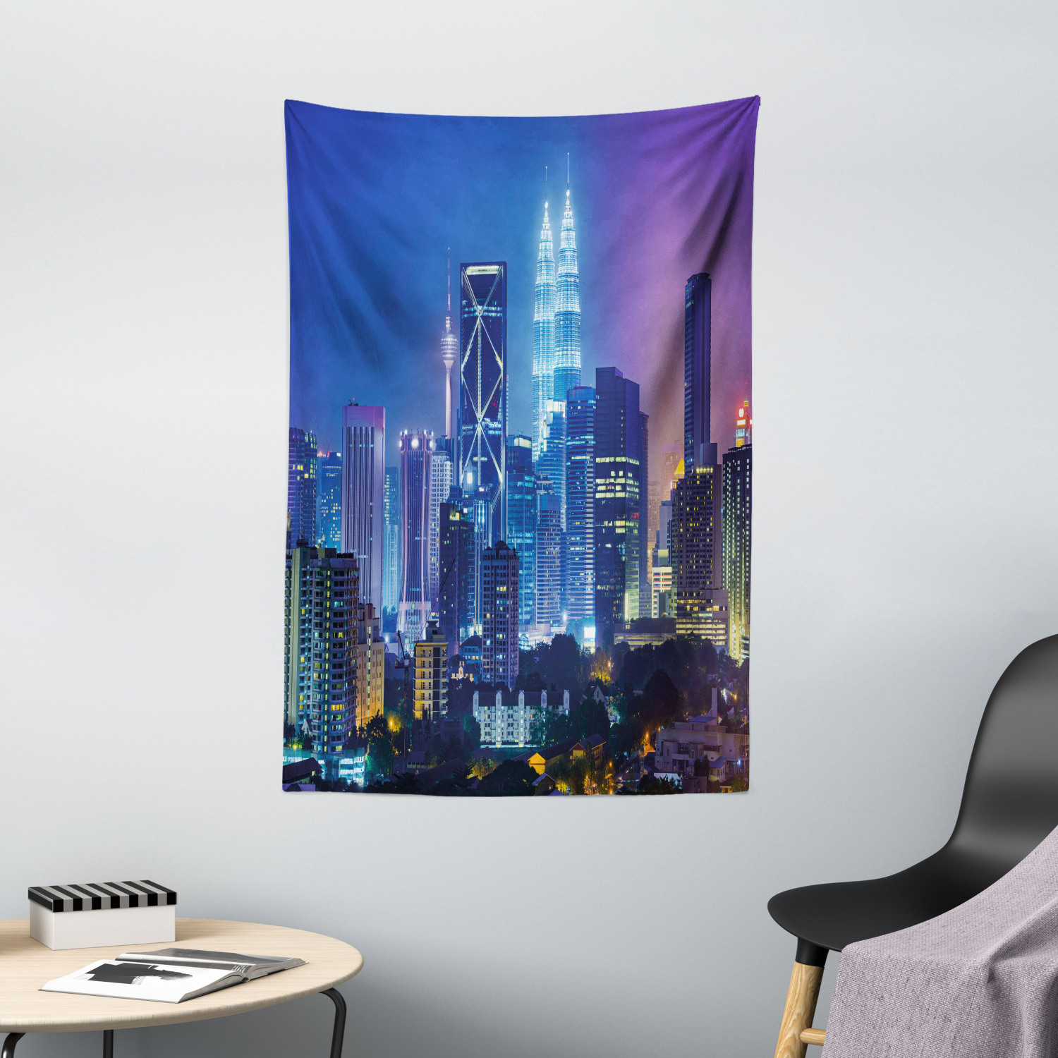 Landscape Tapestry, Modern Scenery Image with Kuala Lumpur Asia