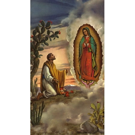 

Saint Juan Diego with Our Lady of Guadalupe Paper Catholic Prayer Holy Card with Blank Back Pack of 100