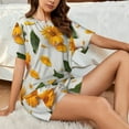 thumbnail image 6 of Womens Pajama Sets With Pocket, Sunny Yellow SunFlower Lounge Sets Short Sleeve Sleepwear PJ Sets for Women, 6 of 6
