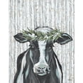 thumbnail image 2 of Norman, Michele 15x18 Black Ornate Wood Framed with Double Matting Museum Art Print Titled - Wanda the Winter Holstein, 2 of 4