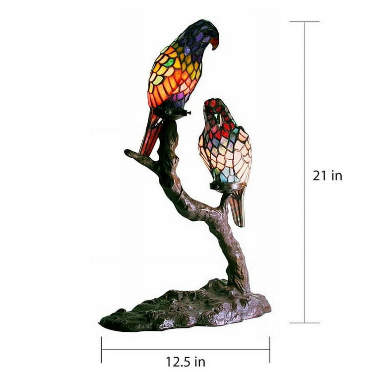 Warehouse of tiffany 2 light style exotic bird table lamp deals