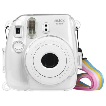 Case for Fujifilm Instax Mini 8 Mini 9 Camera EpicGadget Transparent Clear Hard Plastic Protective Case Cover with Adjustable Shoulder Strap for Fujifilm Instax Mini 9/Mini 8 (Clear)