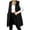 02-Black, variant on Yutgune Women's Long Hooded Puffer Vest Zip Up Snap Button Sleeveless Coat with Zipper Pockets