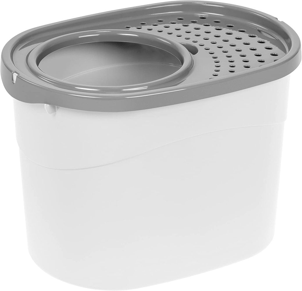 IRIS USA Top Entry Cat Litter Box, White/Gray TECL20
