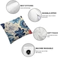 thumbnail image 4 of Throw Pillow Covers Home Decor Navy Blue Spring Flower Boho Vintage Tribal Pillow Cases Decorative Outdoor Cushion Couch Sofa Pillowcases, 4 of 5