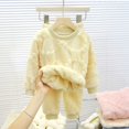 thumbnail image 4 of YunPes Fuzzy 2 Piece Outfit for Toddler Warm Thermal Pullover Tops Pants Suit Boys Girls Winter Cozy Soft Trendy&nbsp;Clothes Sets, 4 of 9