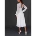 thumbnail image 4 of Vestido largo de gasa de manga larga sexy para mujer, vestido de primavera y verano con vuelo grande, 4 of 5