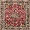 thumbnail image 1 of Ahgly Company Machine Washable Indoor Square Traditional Camel Brown Area Rugs, 9' Square, 1 of 7