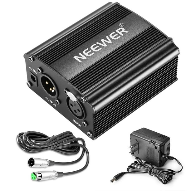 Neewer 1 Channel 48v Phantom Power Supply With Adapter Bonus Xlr 3 Pin Microphone Cable For Any Condenser Microphone Music Recording Equipment 8 Feet Walmart Com Walmart Com
