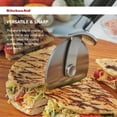 thumbnail image 4 of 1 PC Classic Pizza Wheel with Sharp Blade For Cutting Through Crusts, Pies and More, Built In Finger Guard for Safety and Comfort Grip to Protect Fingers, Dishwasher Safe, 9-Inch, Black, 4 of 6
