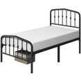 thumbnail image 6 of Renwick Modern Metal Platform Bed with Arched Headboard and Footboard for Adult, Twin, Black, 6 of 9