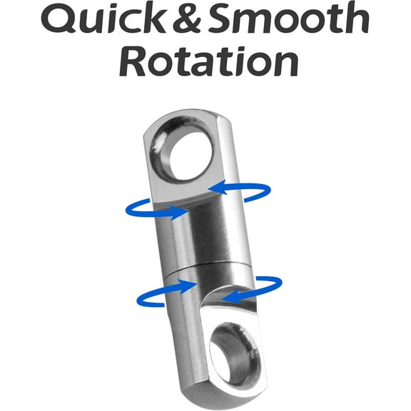 BLUEWING Heavy Duty Fishing Swivels Saltwater 5pcs Stainless Steel for Big Game Fish, Size L, 1760lbs