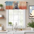 thumbnail image 2 of Sunglasses Hippo Valance Curtain Vintage Funny Hippo Gradient Red Blue Texture Window Valances Rod Pocket Short Curtains Window Treatments for Kitchen Bedroom Bathroom Laundry 56" x 16", 2 of 9