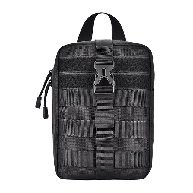 Toystoory Bolsa de almacenamiento para exteriores, accesorios de supervivencia para acampar, cierre de cremallera, riñonera portátil para Mochilas de mochilero Negro