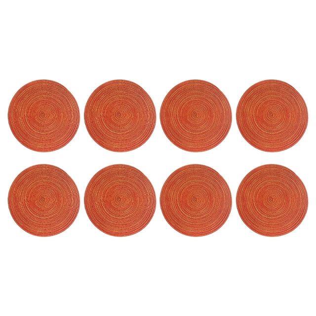 Inteprter 8x decoración del hogar y la cocina, juego de manteles lavables y fáciles de limpiar, tamaño y embalaje Mostrada naranja 8 Uds.