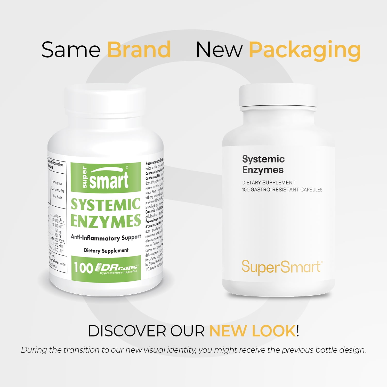 SuperSmart Systemic Enzymes (High Potency) - with Bromelain, Protease, Lipase, Trypsin, Chymotrypsin, Peptidase, Pancreatin - Proteolytic Enzymes Complex | Non-GMO & Gluten Free - 100 DR Capsules