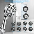 thumbnail image 6 of Handheld  Shower Heads with Spray Combo, High Pressure Shower Heads,10 Spray Mode Shower Head with Filters, Stainless Steel Hose, Adjustable Bracket, for Tubs Tiles Walls Pets Cleaning, 6 of 6