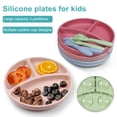 thumbnail image 1 of Silicone Baby Feeding Set Divided Suction Plate with Toddler Spoon And Forks BPA Free Independent Eating Baby Led Weaning Supplies, 1 of 7