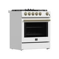 thumbnail image 3 of Forno Leonardo Espresso 30-Inch White Gas Range, 5 Burners, 39,500 BTU, 5 cu.ft Convection Oven, 3 of 11