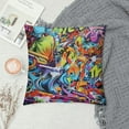 thumbnail image 2 of MLJA Hip Hop Decor Pillow Covers Home Decor,Hippie Graffiti Throw Pillow Covers Graffiti Graphic Square Cushion Covers, Throw Pillowcases for Sofa Couch Chair, 2 of 5