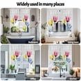 thumbnail image 6 of Blue Red Yellow Tulips Swag Curtain Valance for Windows, Country Flowers Window Treatments Short Swag Topper for Kitchen Windows Bathroom Bedroom, 28"x36", 6 of 8